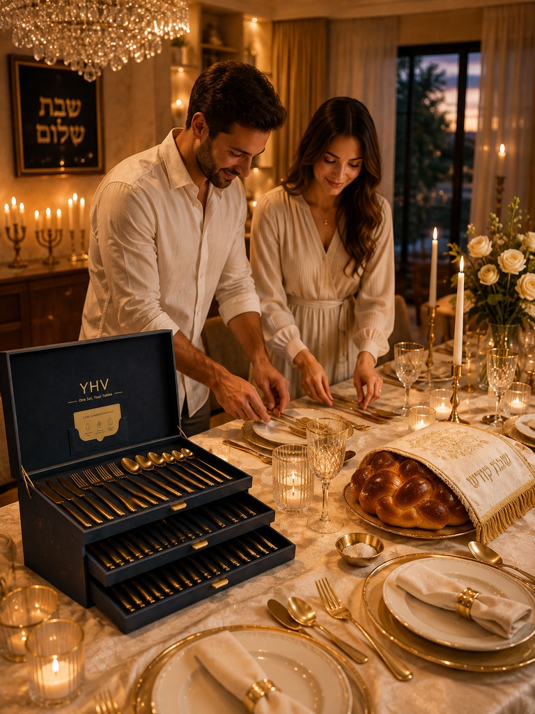 סט סכו״ם יוקרתי עם ידיות מתחלפות